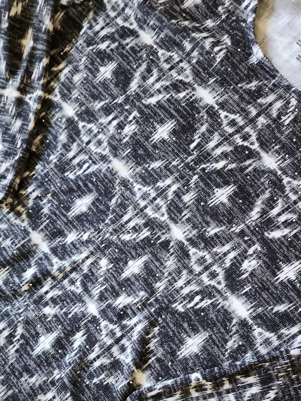 Croft And Barrow Black and White Geometric Knit Top XL - Picture 3 of 5